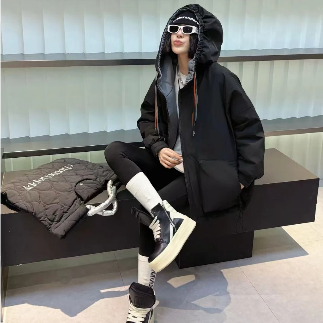 冬季新款宽松特体大码连帽300斤可穿时尚百搭棉服上衣外衣6800