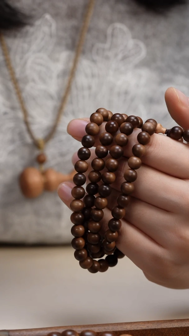 檀香木其他老山檀香0.8圆珠多圈108颗
