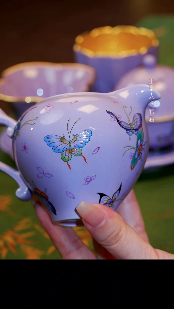 茶杯紫砂【宜景窑烟幕紫系列】公道