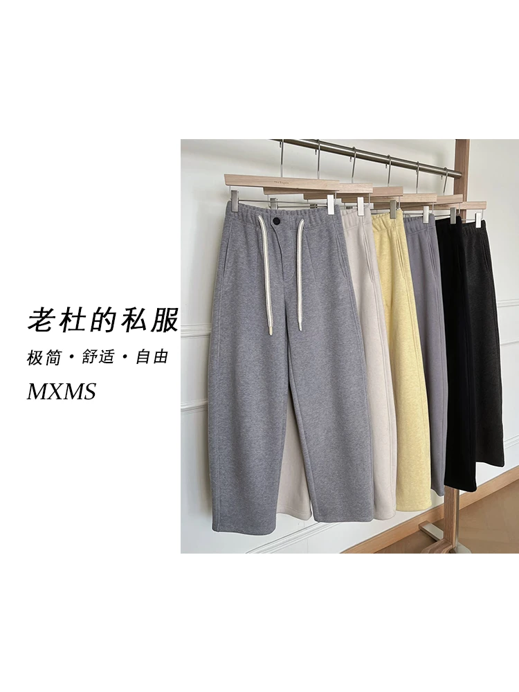 （麦欢尼）241298-"设计感腰口"气质轻奢运动抽绳加绒休闲裤
