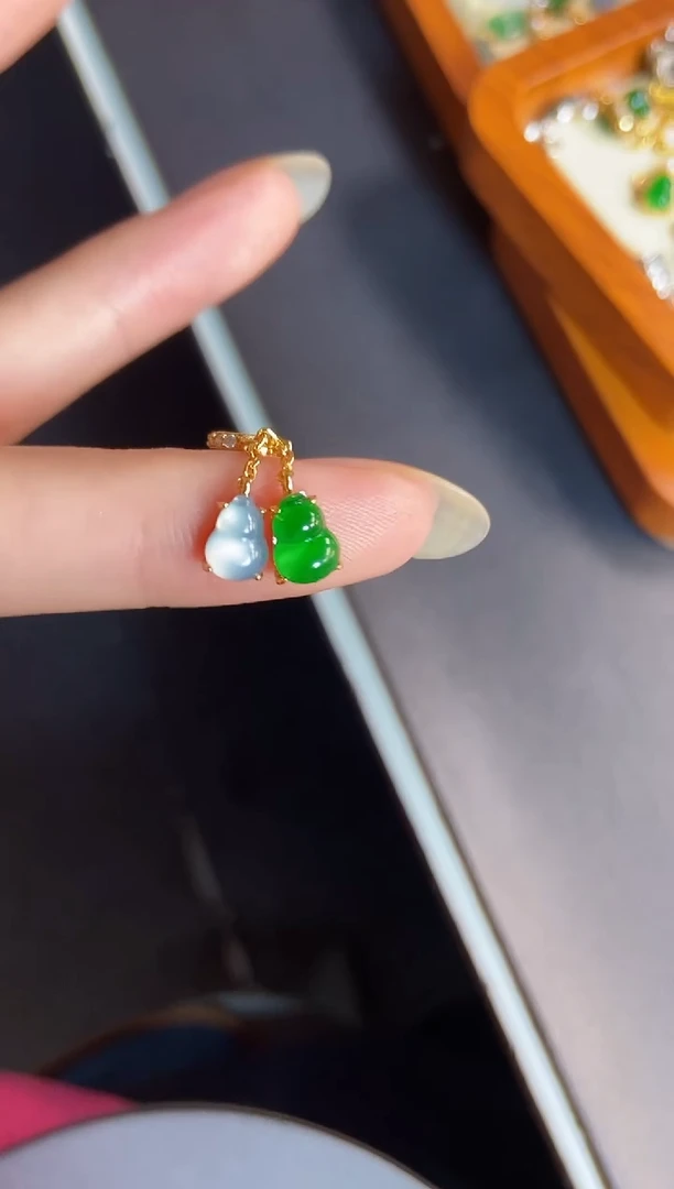 吊坠(不含链)银S925镶嵌翡翠天然A货翡翠