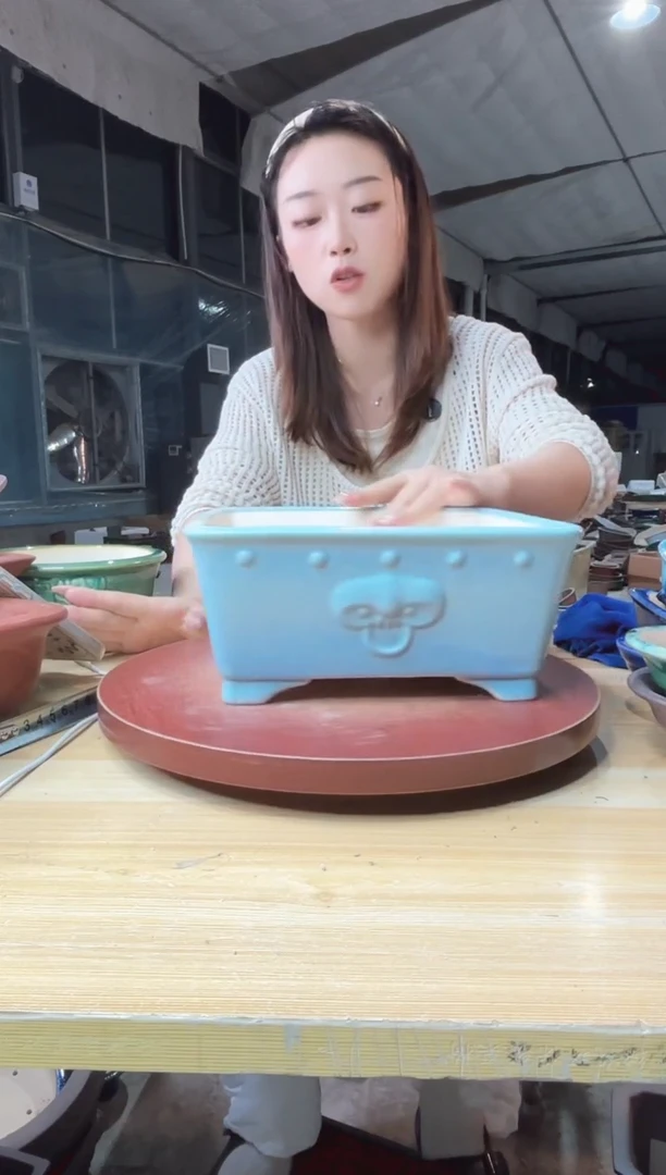 紫砂花盆浅草紫砂花盆微瑕