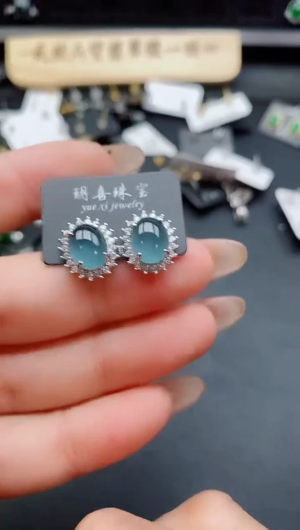 银S925镶嵌戒指翡翠1