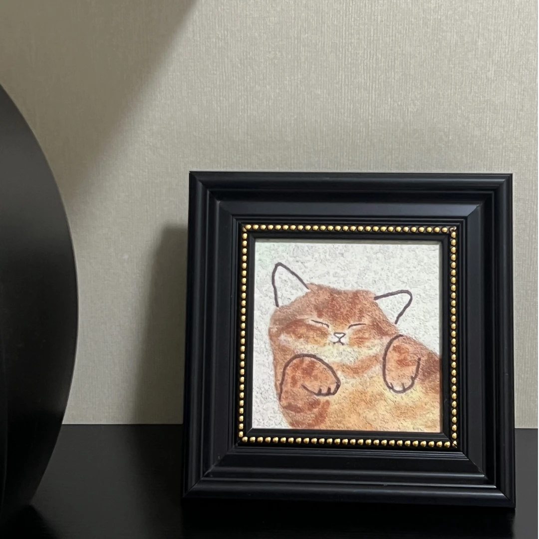 中古风家居装饰画装饰摆台砂岩质感桌面摆台可爱复古画