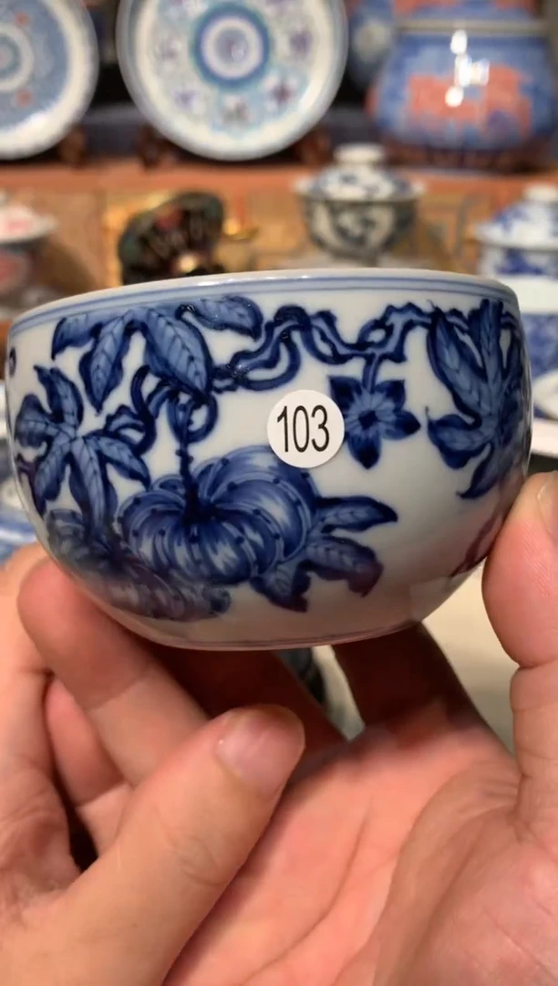 神***坎103青花瓜瓜的圆融杯wls102