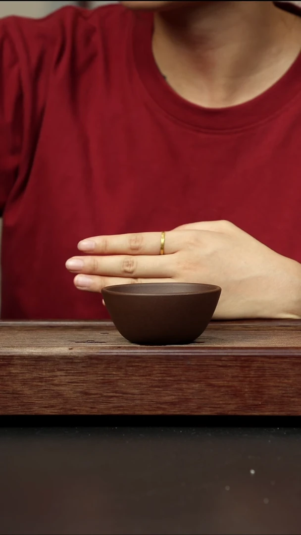 紫砂茶杯紫泥大碗杯