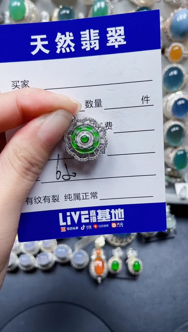 颈饰银S925镶嵌翡翠650