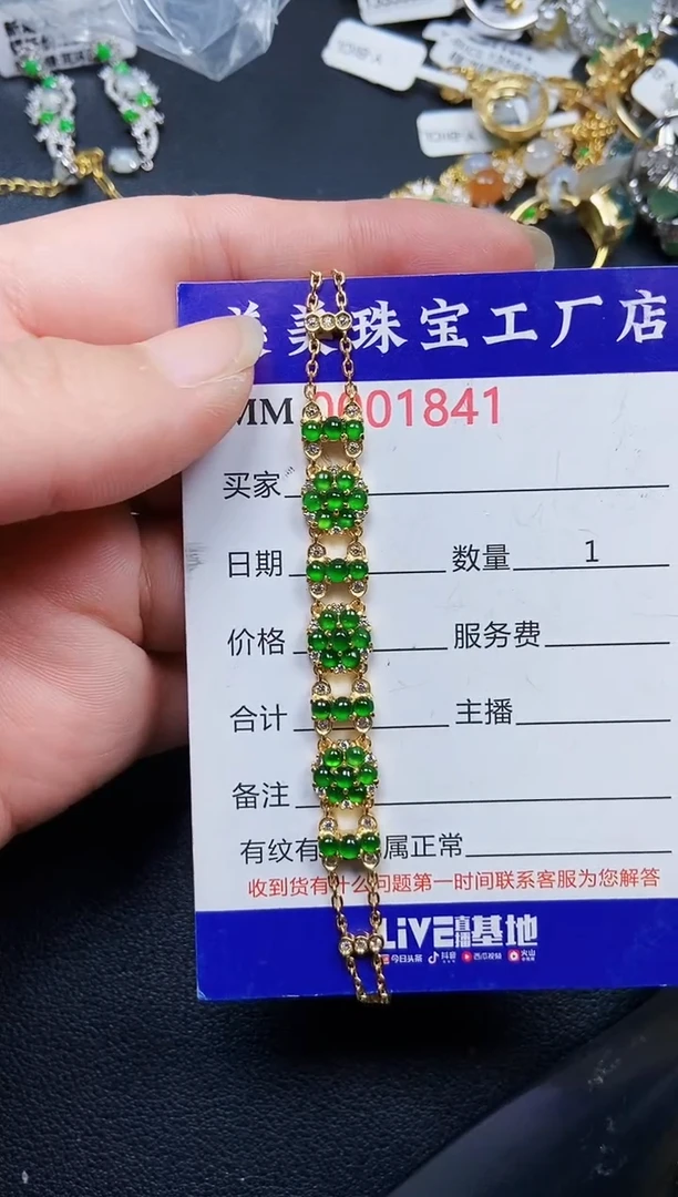 翡翠银S925镶嵌颈饰1841