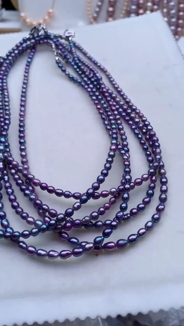 淡水珍珠合金项链多样性发其一，非无暇