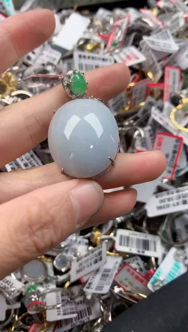 银S925镶嵌戒指翡翠12------1