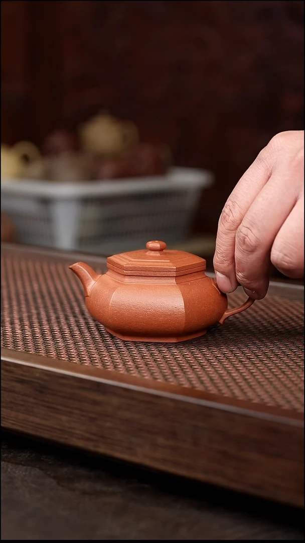 茶壶紫砂红降坡小大彬六方