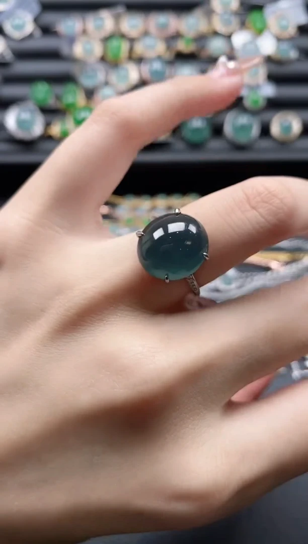 【闪购商品】翡翠戒指银S925镶嵌51511