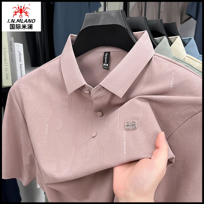 意大利品牌夏季男士韩版潮流修身翻领透新款短袖POLO衫气休闲T恤