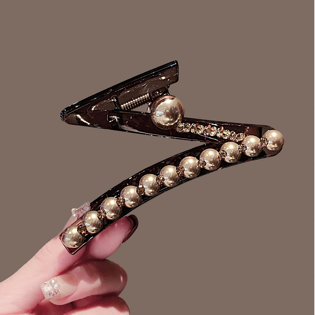 Z字抓夹女高级感2025新款大号鲨鱼夹后脑勺水钻发夹头发发卡夹子