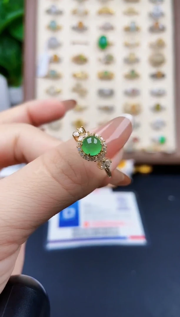 银S925镶嵌戒指翡翠12