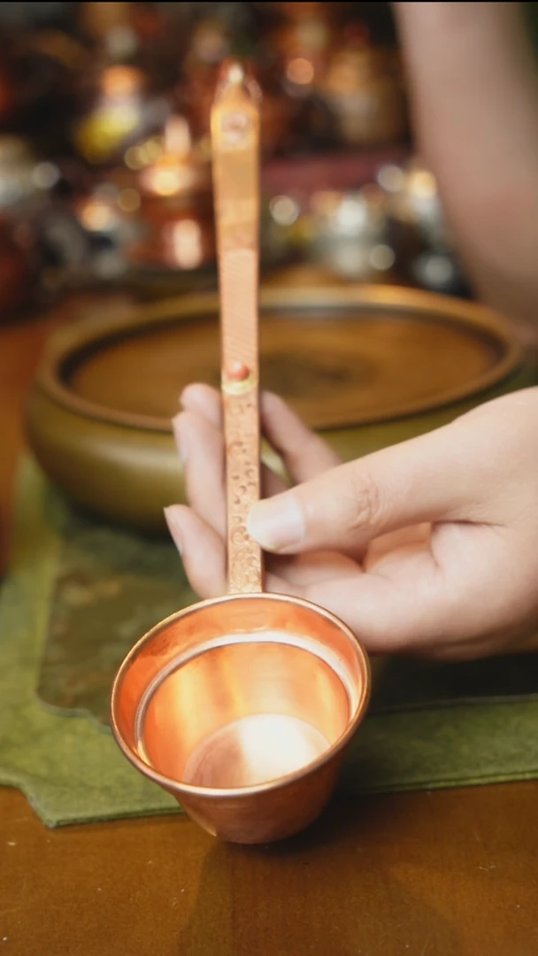 紫铜缠枝莲煮茶勺