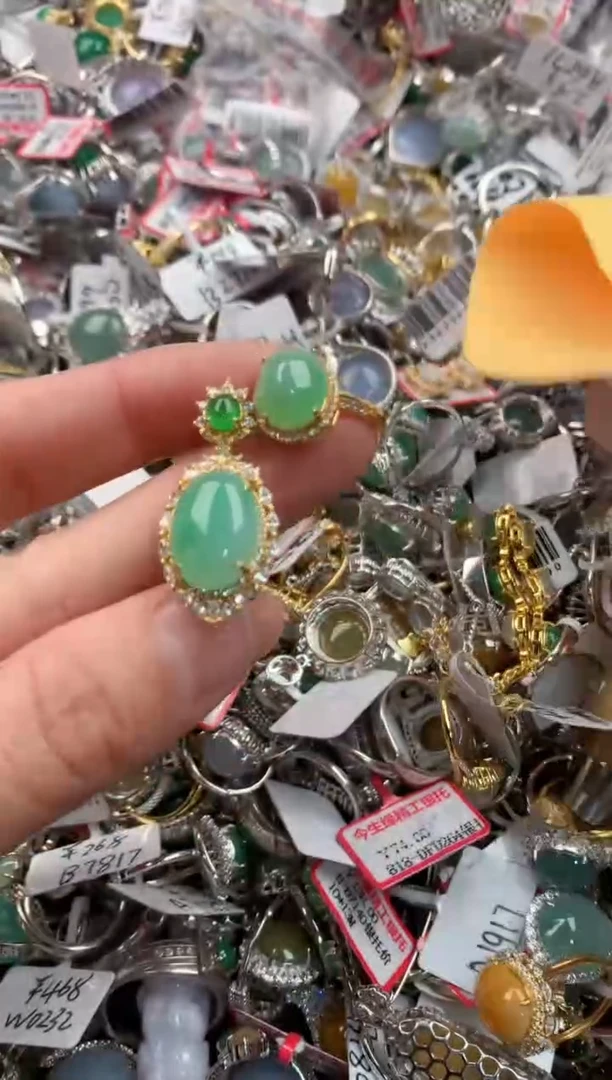 银S925镶嵌戒指翡翠111  4