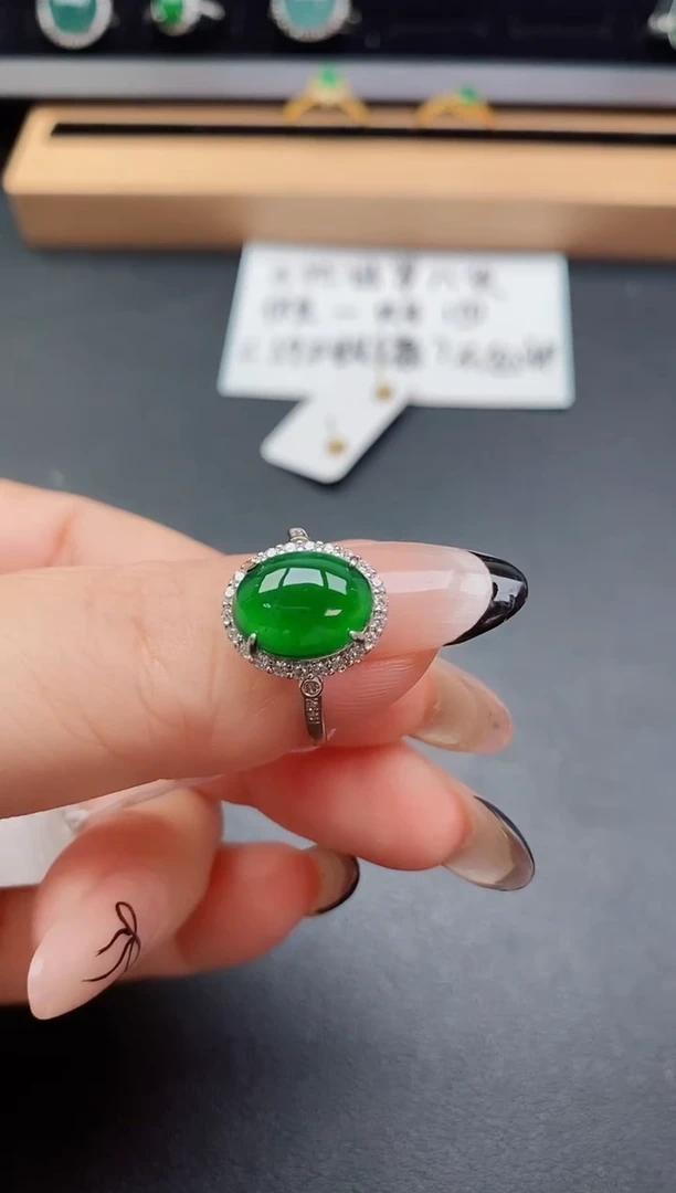 银S925镶嵌戒指翡翠508