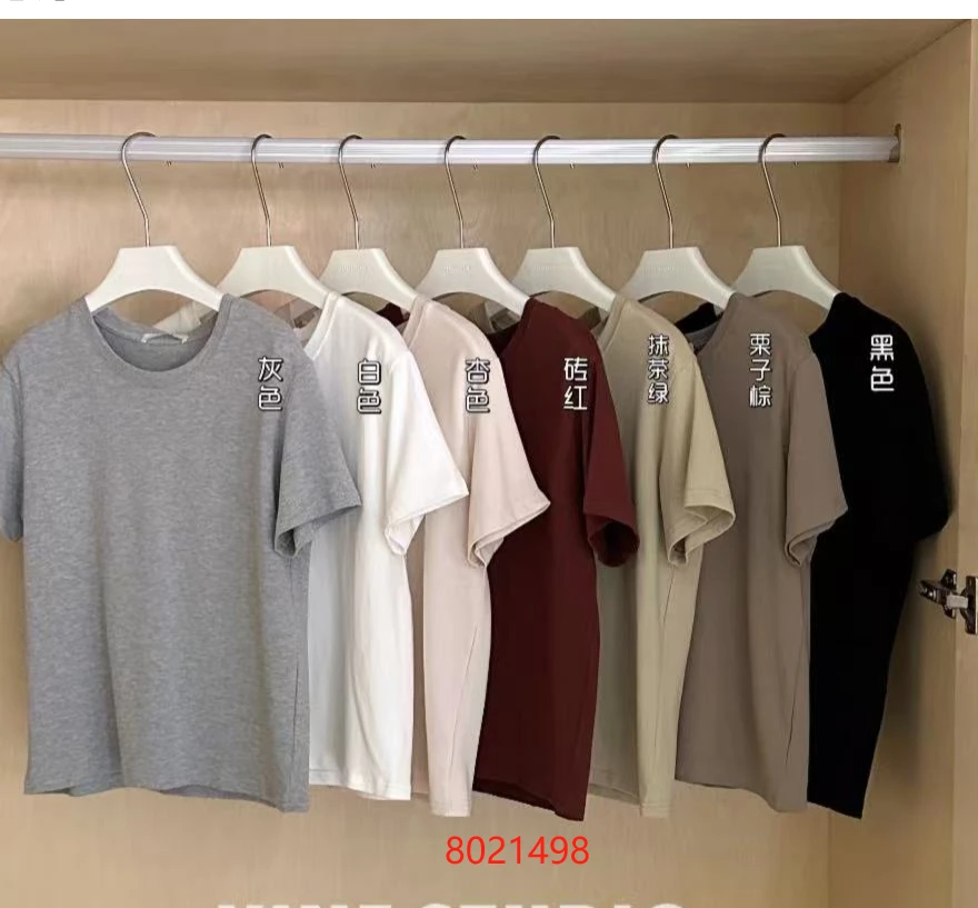 短款上衣黑色显瘦圆领T恤上衣8021498