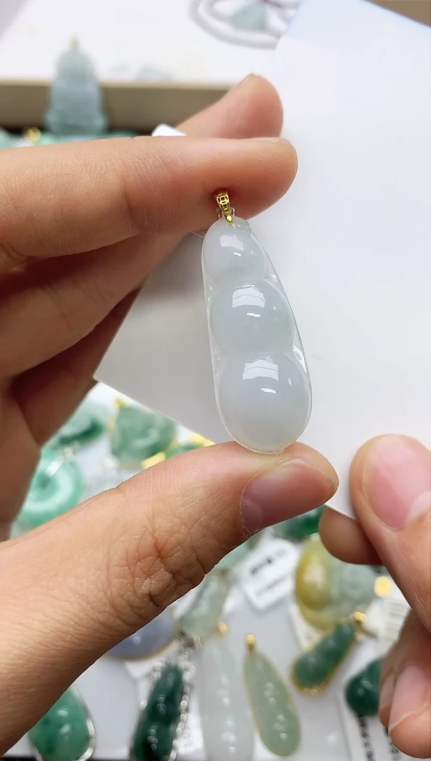 吊坠(不含链)银S925镶嵌翡翠 天然A货翡翠