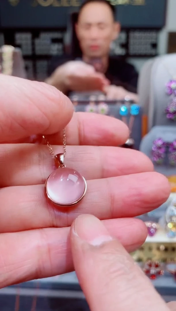 吊坠(赠链)银S925镶嵌芙蓉石芙蓉石吊坠