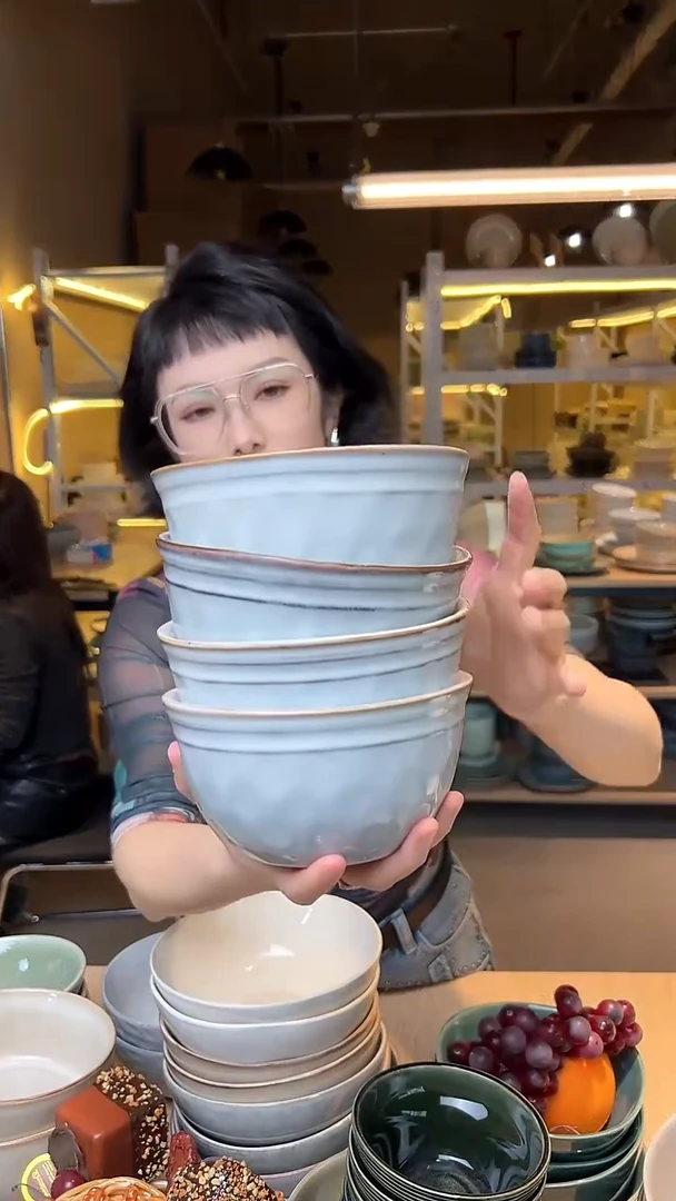 瓷15外贸尾货高温釉下彩陶瓷餐具默认微瑕