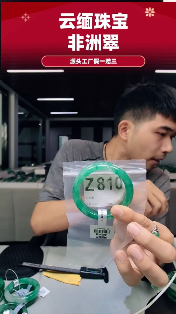 未镶嵌手镯石英质玉（非洲翠）54圈口Z810