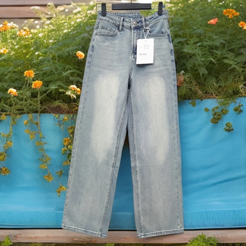 杨家牛仔春季直筒阔腿拖地裤女时尚百搭89552/0607款A-8-6