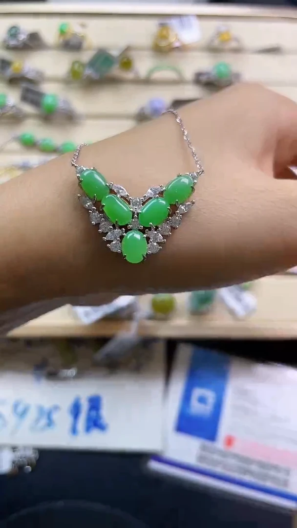 银S925镶嵌戒指翡翠翡翠 蛋面 银S925镶嵌