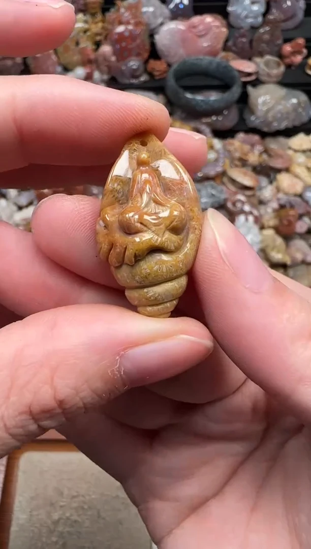 颈饰未镶嵌硅化珊瑚（珊瑚玉）096