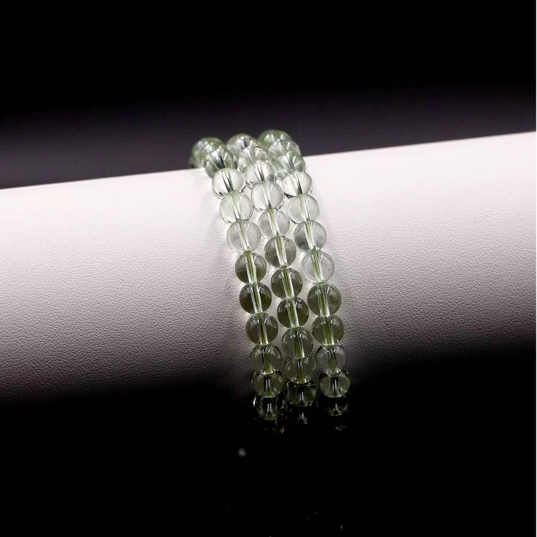 纯天然玻璃体巴西老矿绿水晶多圈手串J2415-约6mm-多样性发一