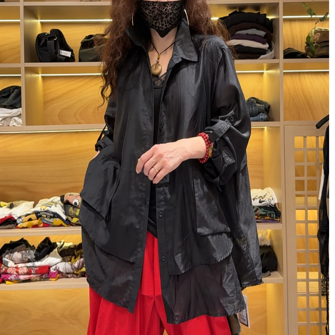 402夏季设计感宽松A版时尚气质轻薄七分袖衬衫