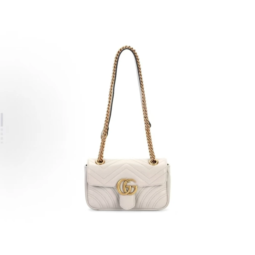 99新 GUCCI/古驰 白金Marmont马蒙22/斜挎包