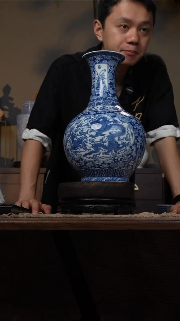 摆件WN问泥景德镇陶瓷花瓶摆件