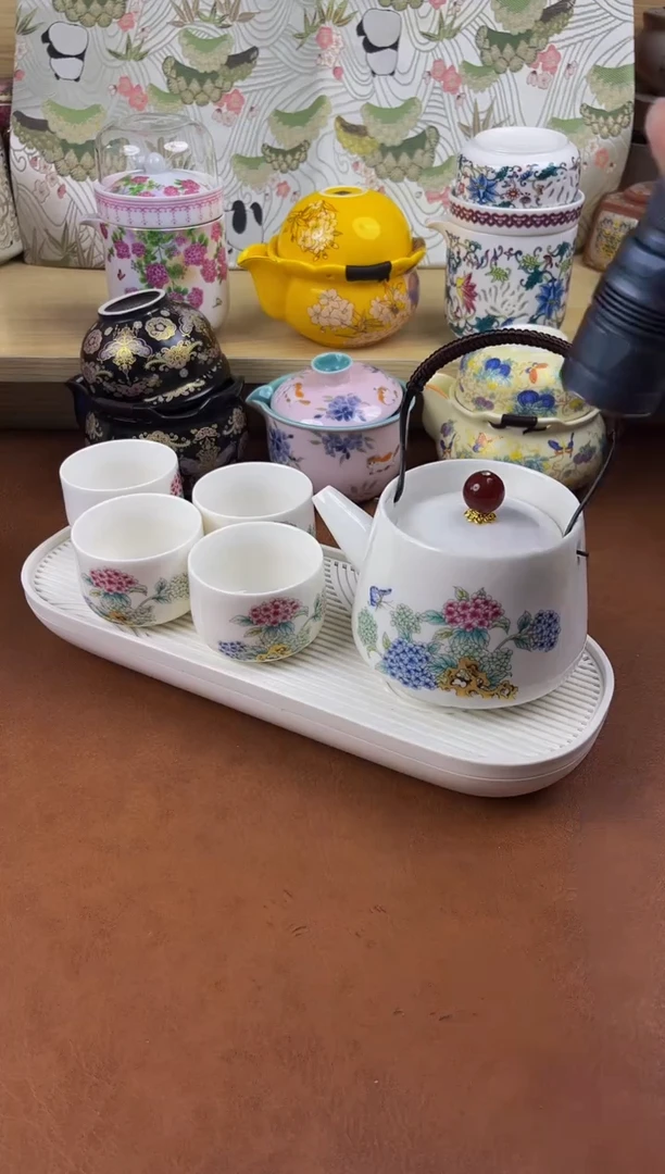 陶陶瓷茶具摆件旅行套组