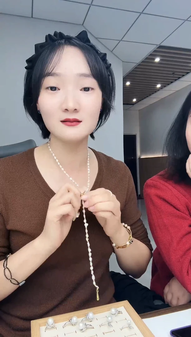 项链未镶嵌淡水珍珠天然淡水珍珠原创Y字链毛衣链