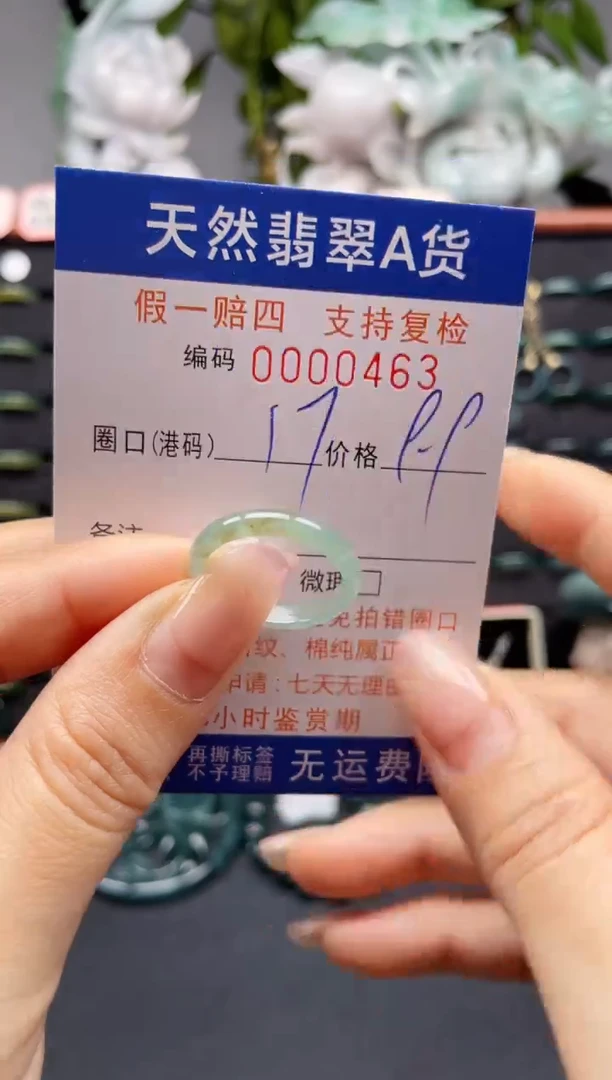 未镶嵌戒指翡翠17*0463