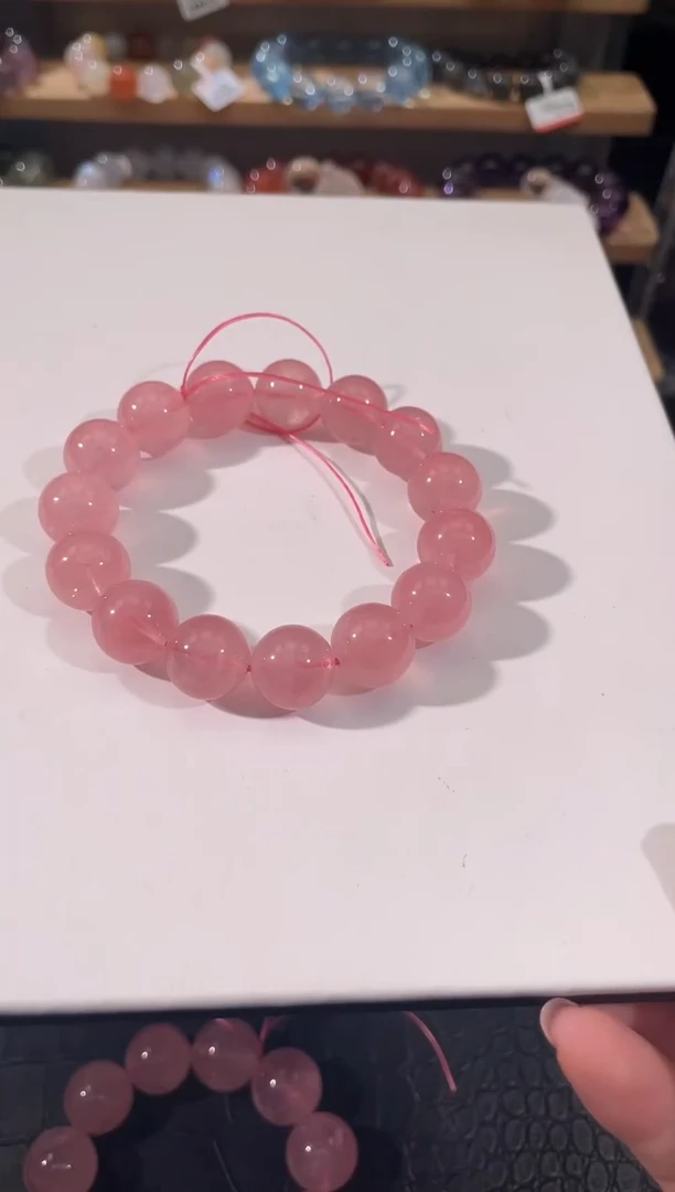 水晶手链未镶嵌粉水晶手链14mm