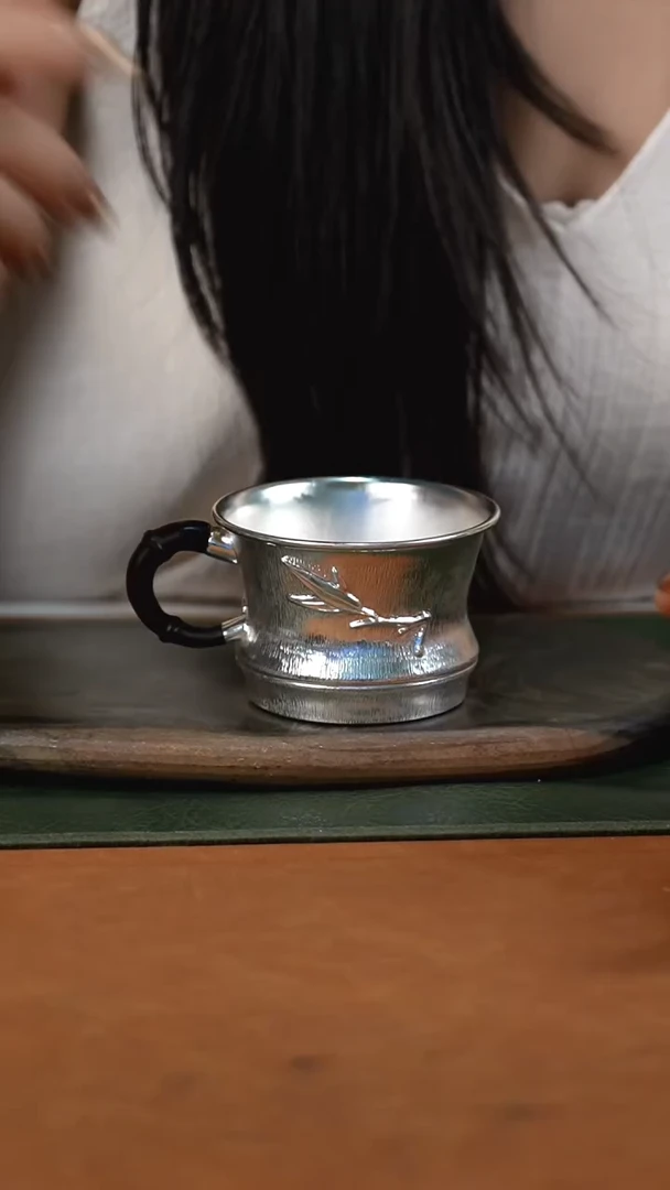 新品手工竹节办公银杯