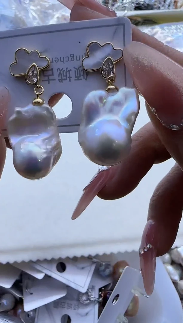 【闪购商品】淡水珍珠耳饰银S925镶嵌41