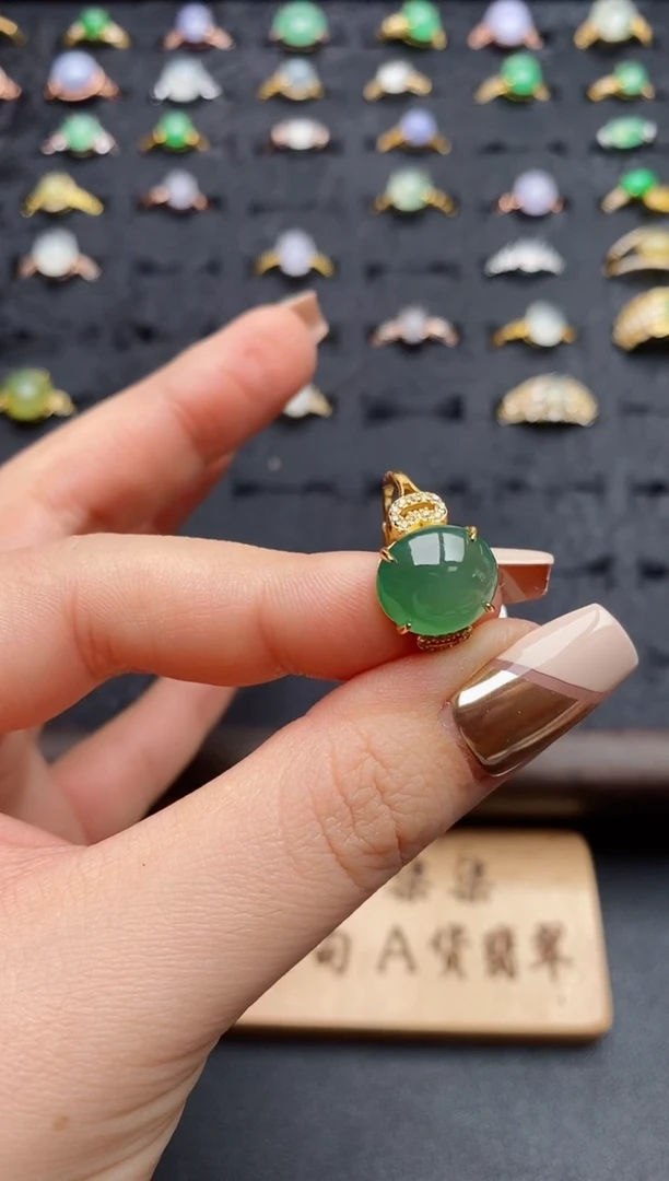 银S925镶嵌戒指翡翠.