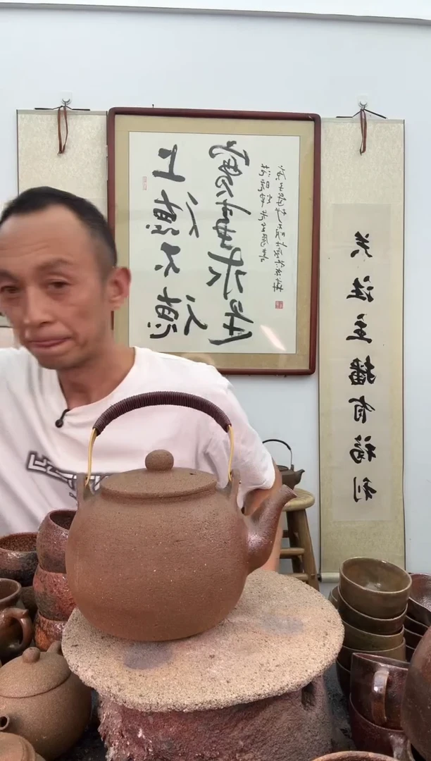 全手工活动把提梁壶非遗技艺1.2升+带印杯子+3两大叶