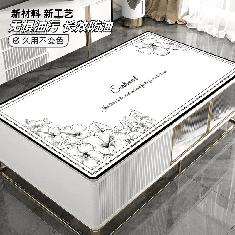 免洗可擦餐桌垫法式田园PVC隔热防烫客厅防水防油防烫防滑茶几垫