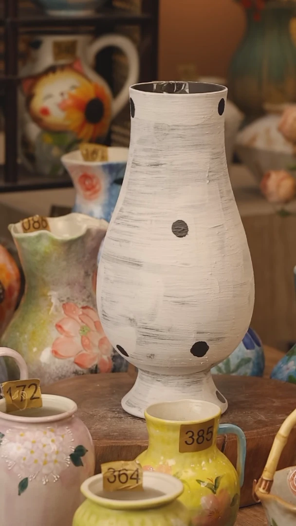 陶瓷012景德镇设计师手作花器摆件侘寂风