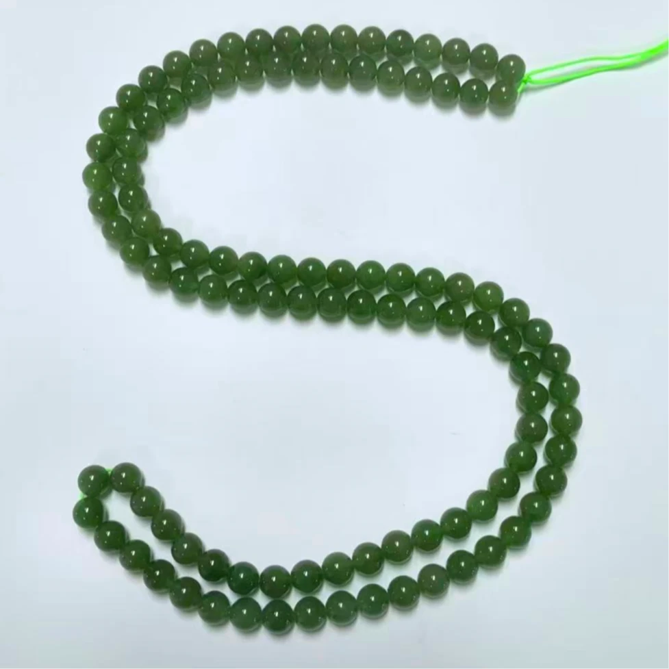 【嘉玉隆珠宝】天然和田玉湖水绿108颗8mm珠径