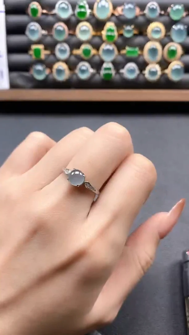 银S925镶嵌戒指翡翠51151