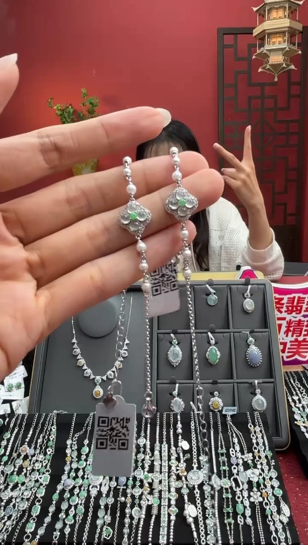 银S925镶嵌手链翡翠002193r/多样性发一个