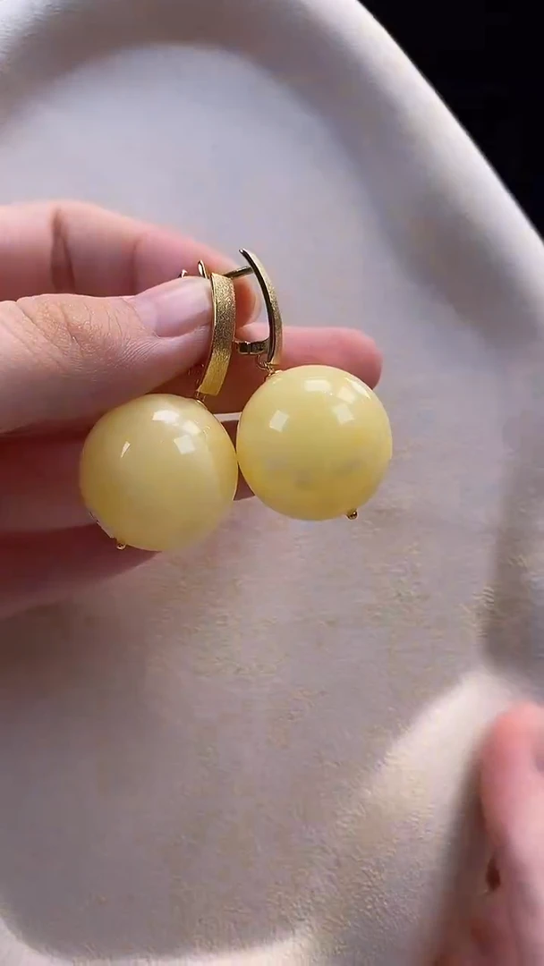 琥珀未镶嵌耳饰耳环耳环