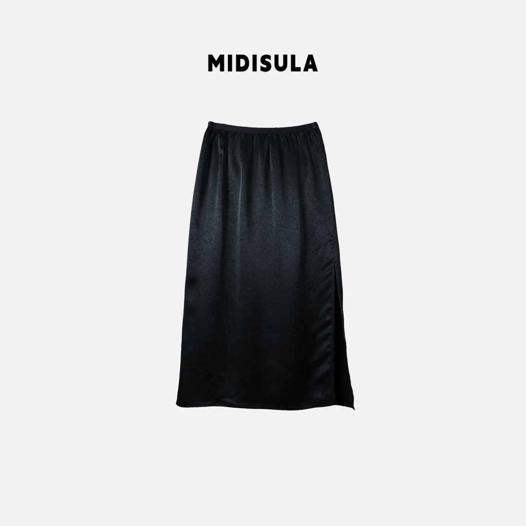 MDSL·O型薄款高腰A型中腰半身裙O型裙成人纯色纯欲风松紧带#0792