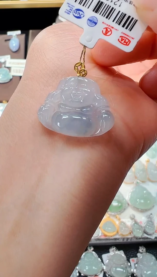 【闪购商品】翡翠吊坠(不含链)18K金镶嵌佛公吊坠A13